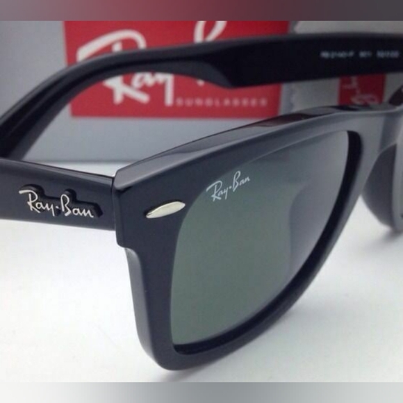 LIKE NEW RayBan Wayfarers RB2140 Black Ray ban Sunglasses - Picture 10 of 16